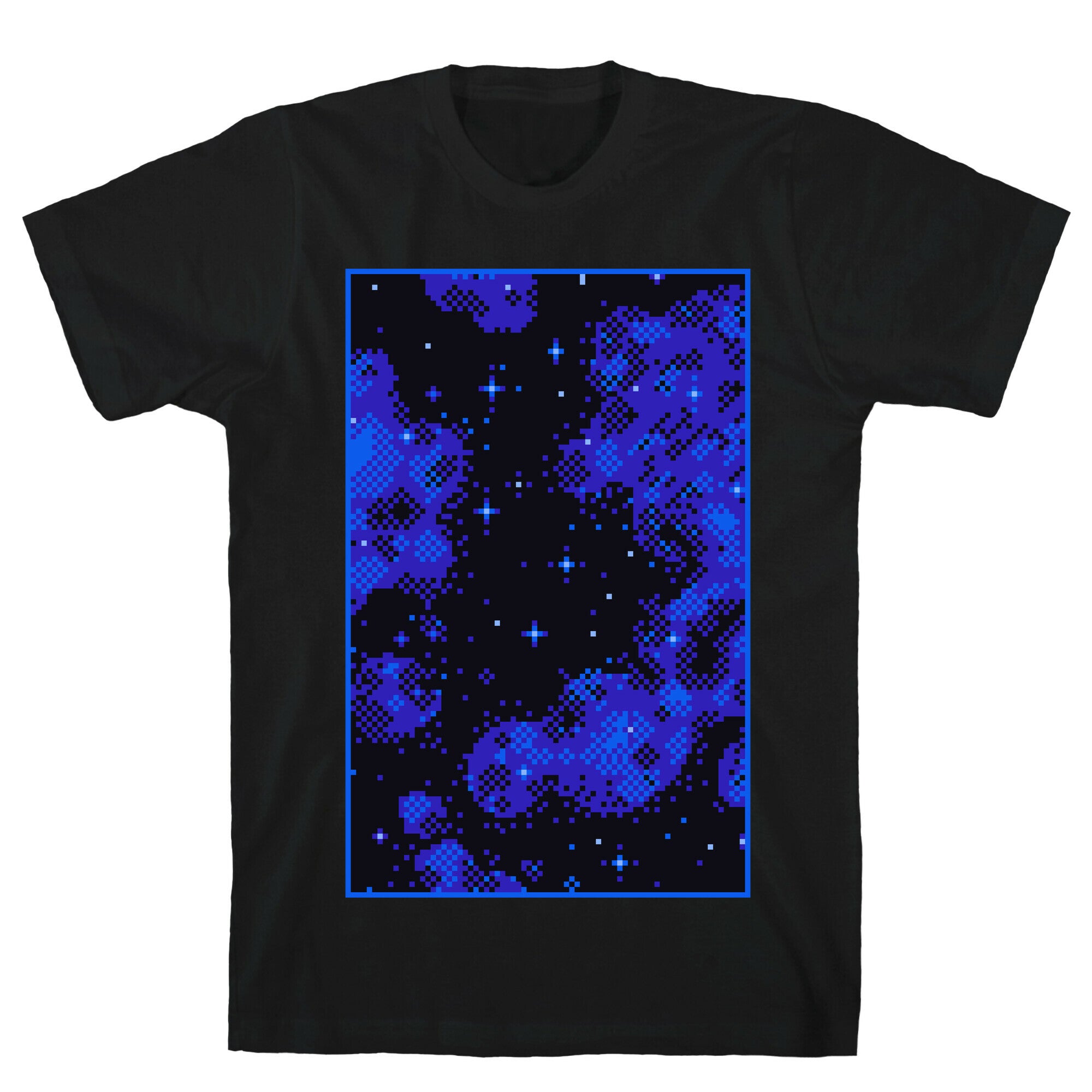 Pixelated Blue Nebula T-Shirt